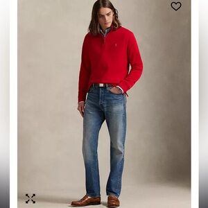 Polo by Ralph Lauren Men's Vibrant Red Zip-Up Sweater